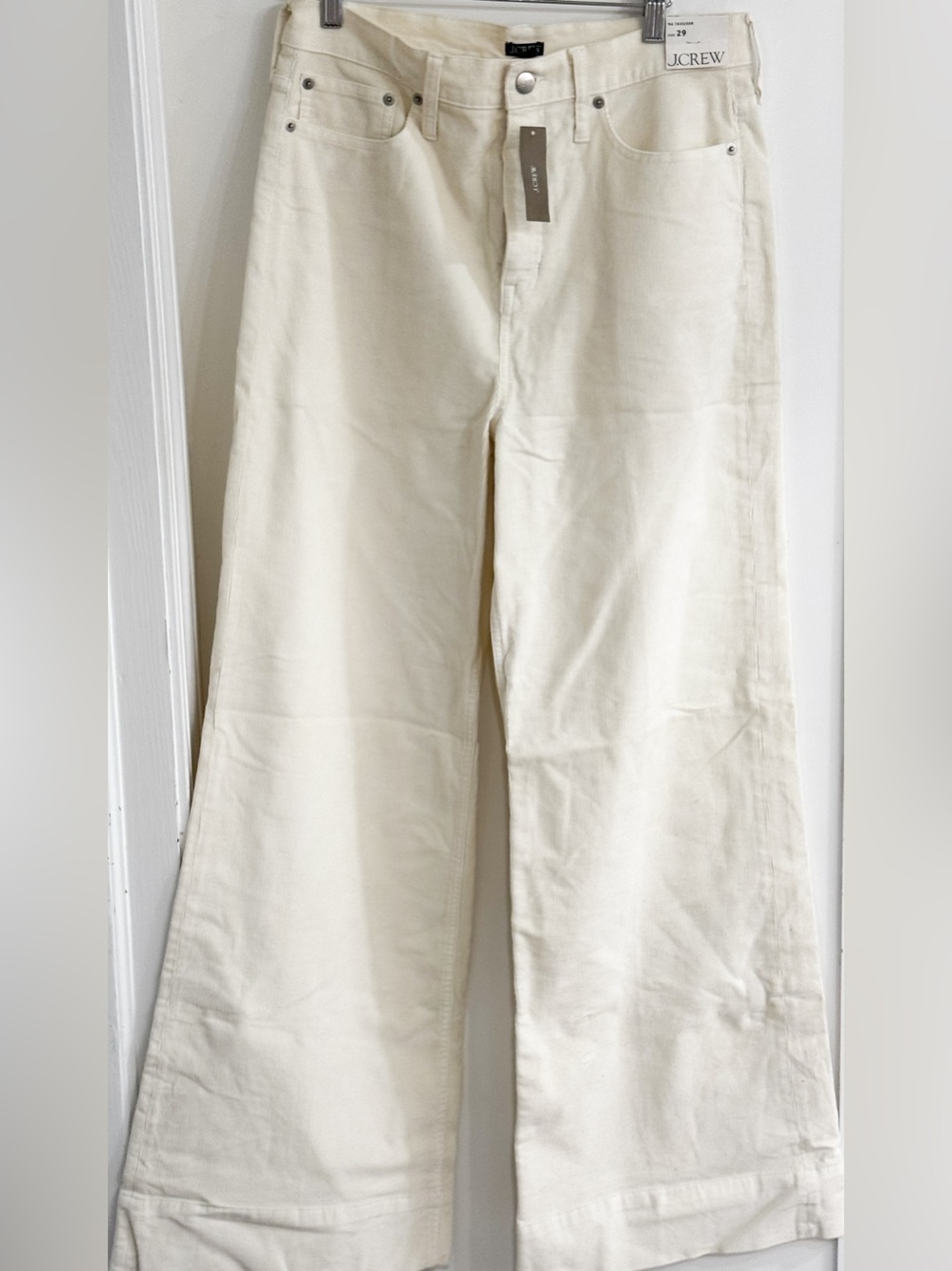 J. Crew Cream Wide-Leg Corduroy ‘96 Trouser Pants NWT
